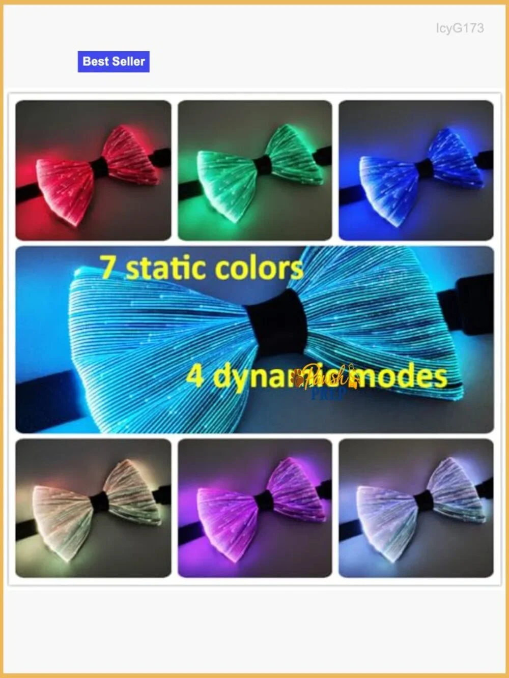 LED Light Up Bow Tie Wireless Flashing Fiber Optic Glow Party Accessory